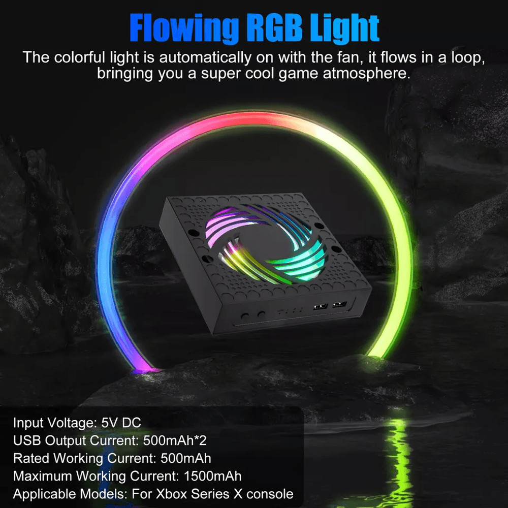 Xbox Series Cooling Fan Vertical Stand Cooler Quiet Console Cooling System With USB Expansion And H 3