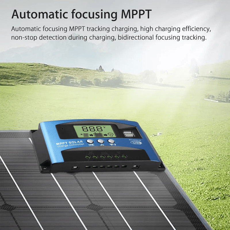 MPPT Solar Charge Controller Auto Focus Tracking Regulator With LCD Display For Solar Panel System  3