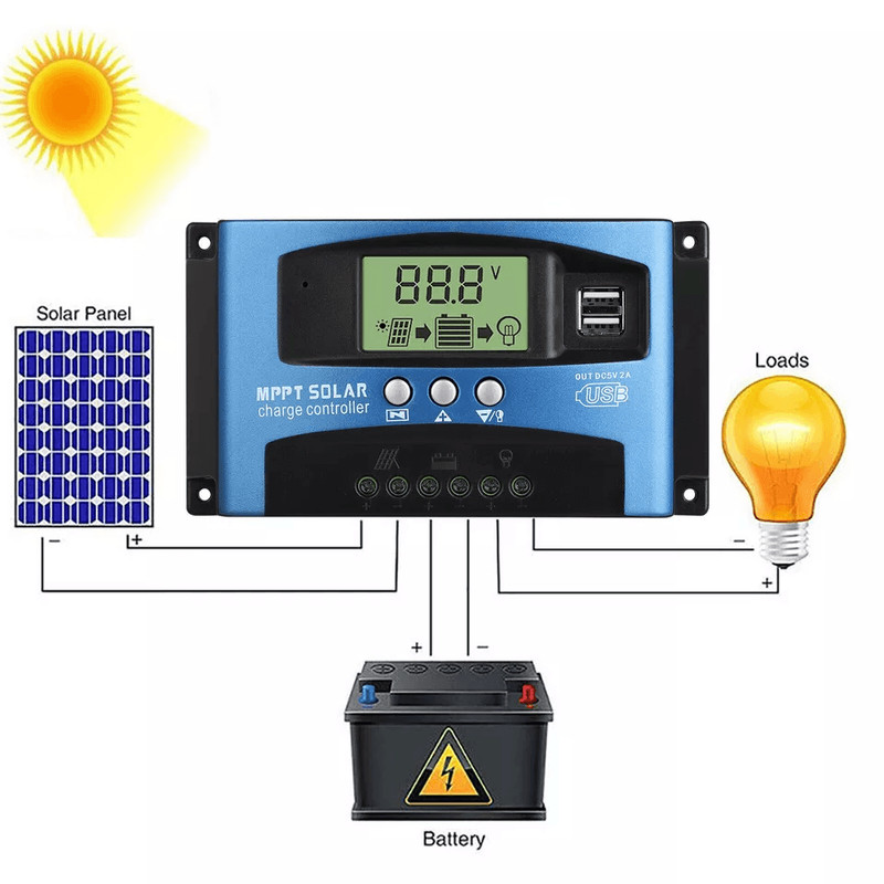 MPPT Solar Charge Controller Auto Focus Tracking Regulator With LCD Display For Solar Panel System  1