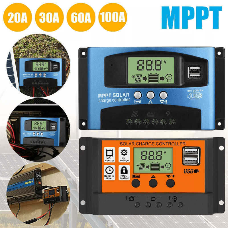 MPPT Solar Charge Controller Auto Focus Tracking Regulator With LCD Display For Solar Panel System  0