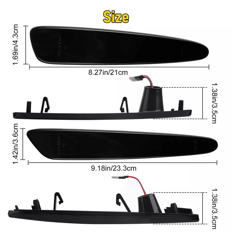 Smoked LED Side Marker Lights Front Rear Turn Signal Lamps 5