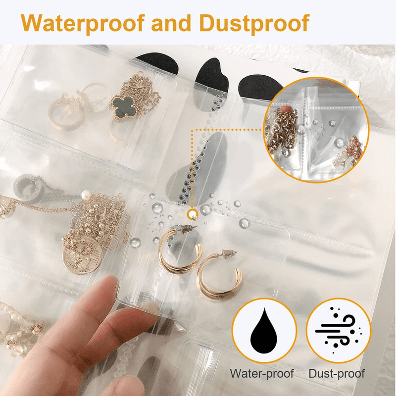 Jewelry Organizer Book With Clear Seal Bags Reclosable Storage Binder For Earrings Rings Accessori 3