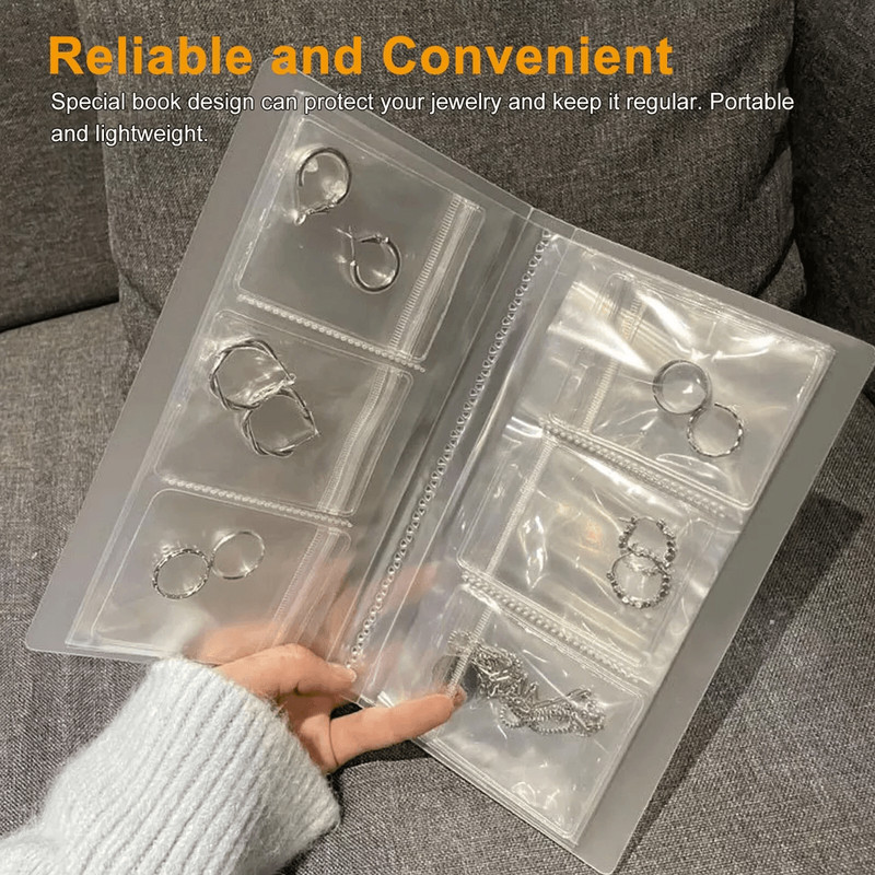 Jewelry Organizer Book With Clear Seal Bags Reclosable Storage Binder For Earrings Rings Accessori 2