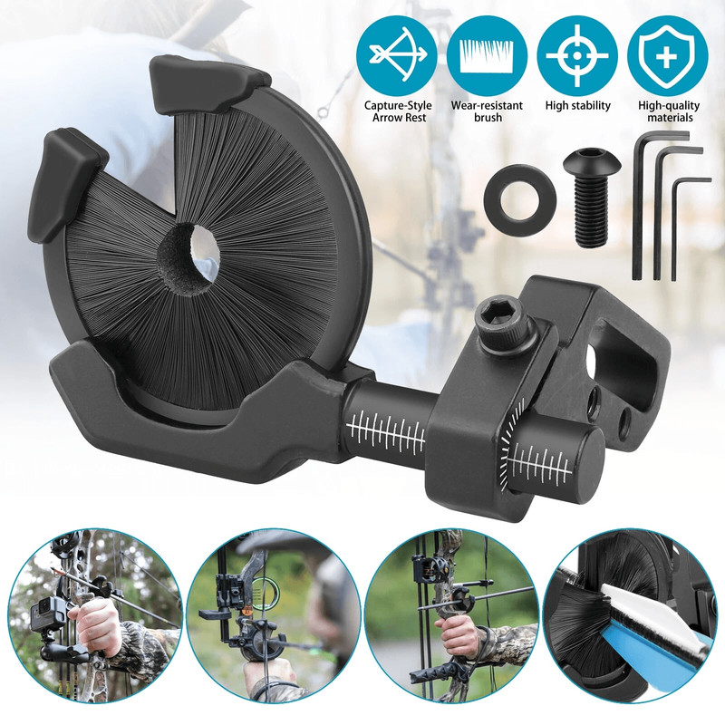 Adjustable Brush Arrow Rest For Compound Recurve Bow Ambidextrous Archery Accessory For Target Shoo 0