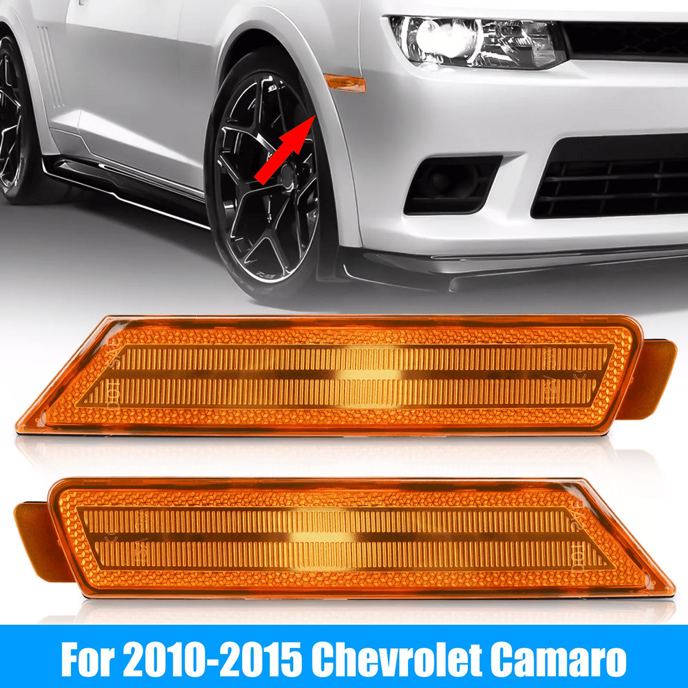 LED Amber Lens Front Side Marker Lights Reflectors 0