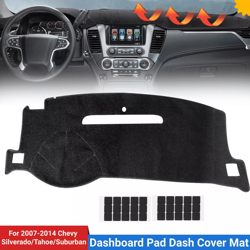 Black Dash Cover Mat Dashboard Sun Protector AntiUV Pad 0
