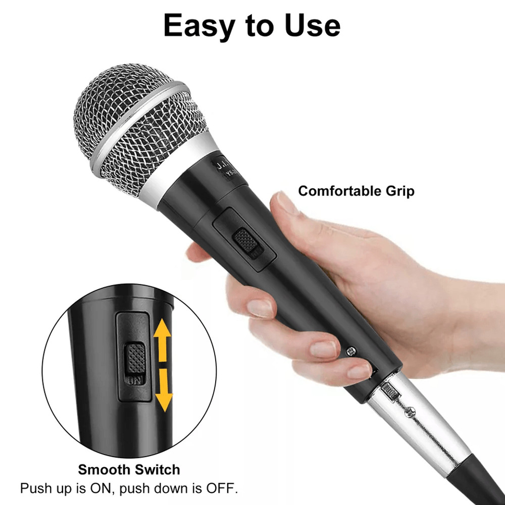 Professional Wired Cardioid Dynamic Microphone With OnOff Switch Handheld Mic For Singing Podcastin 2