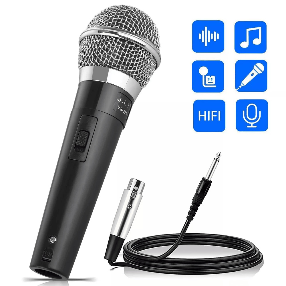Professional Wired Cardioid Dynamic Microphone With OnOff Switch Handheld Mic For Singing Podcastin 0