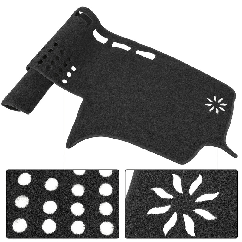 Black Dash Cover Custom Fit Dashboard Pad Mat 2