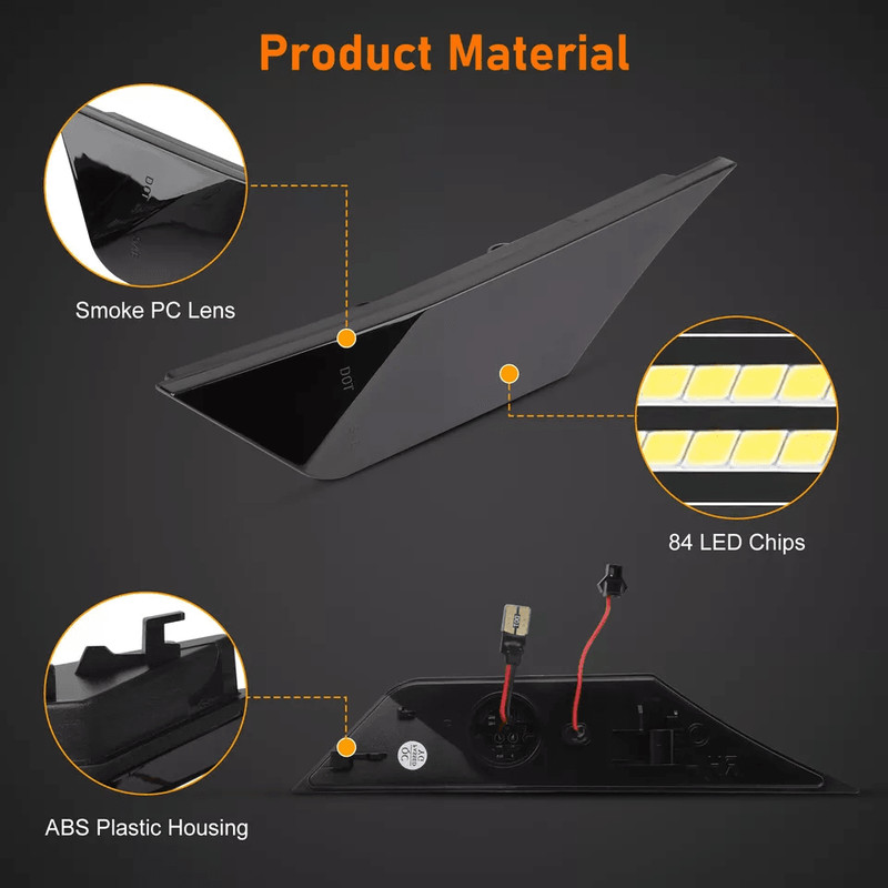 Smoked LED Side Marker DRL Lamps For Honda Civic Signal Light Upgrade 4