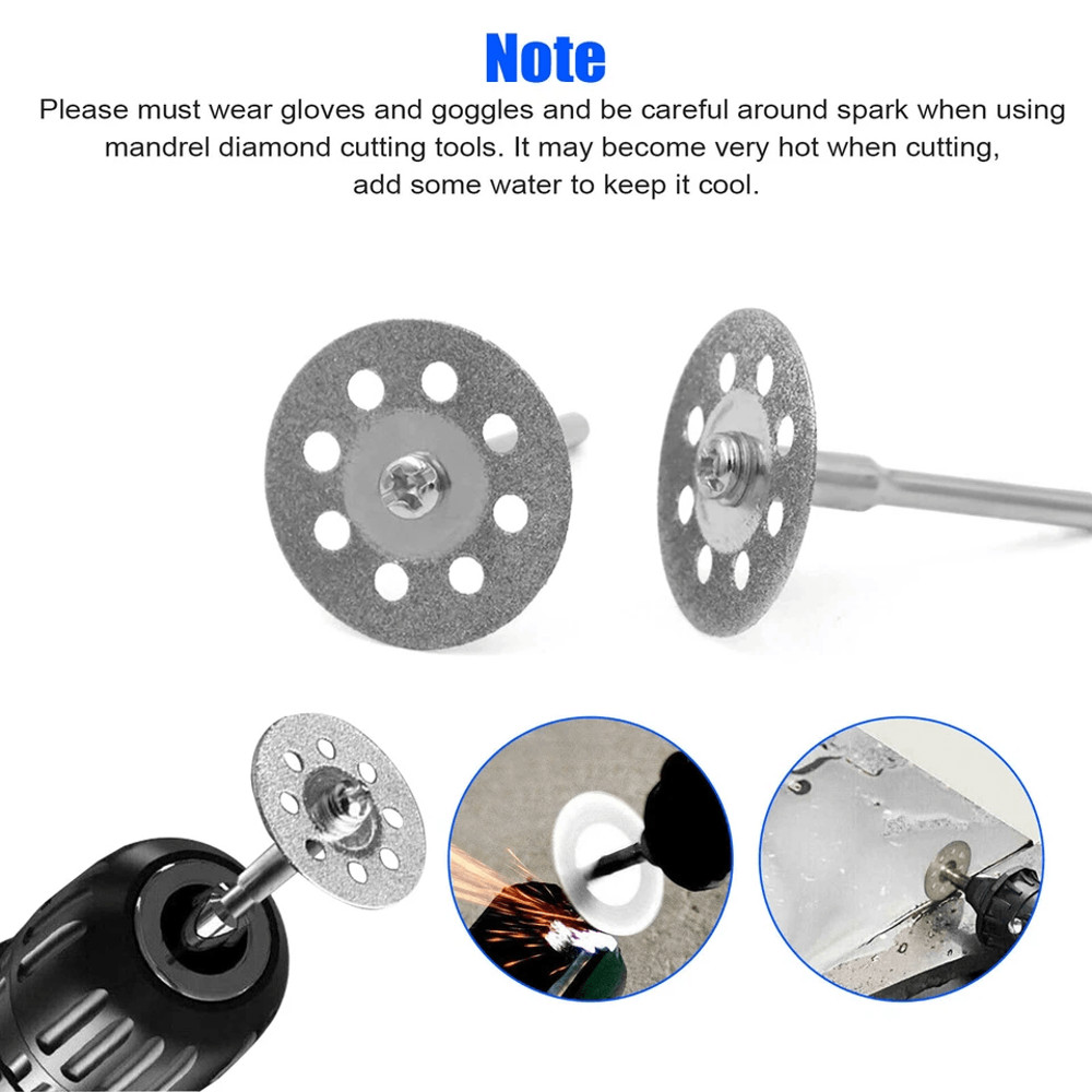 48x Diamond Cutting Wheels For Dremel Rotary Tool Metal Cut Off Disc Set With Mandrels For Grinder  4