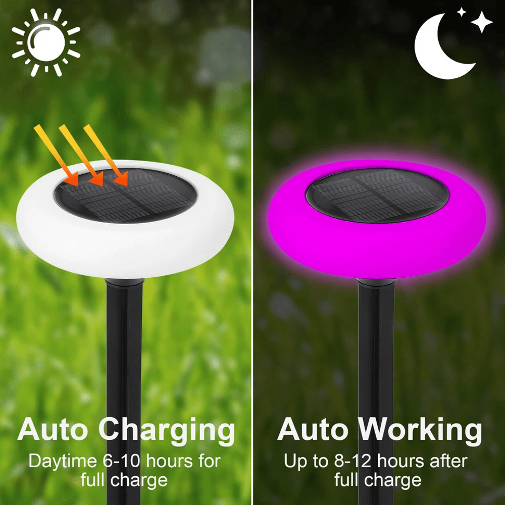 2Pcs Outdoor Solar Pathway Light 7 Color Landscape Lamp For Yard Waterproof LED Garden Lights For C 2