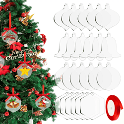 clear acrylic christmas ornaments blanks for diy holiday tree hanging decor