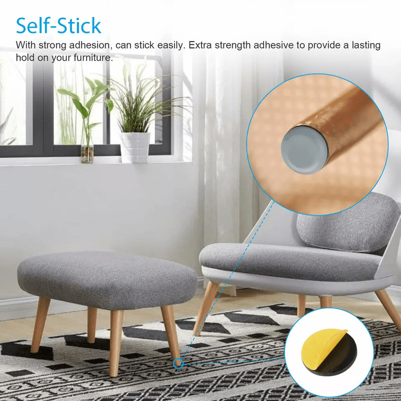 SelfStick Chair Leg Protectors Adhesive Furniture Pads And Glides Sliders Heavy Duty Floor Scratch 4
