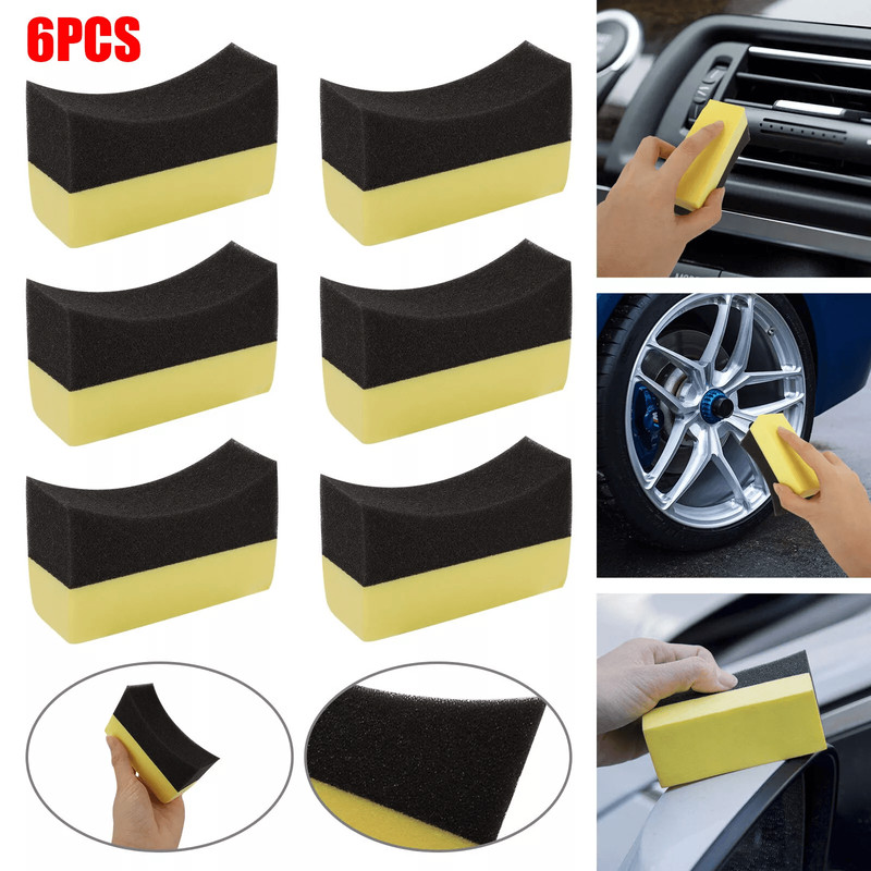 Tire Shine Applicator Pads Reusable Car Contour Sponges For Gloss Trim Wheel Dressing 0