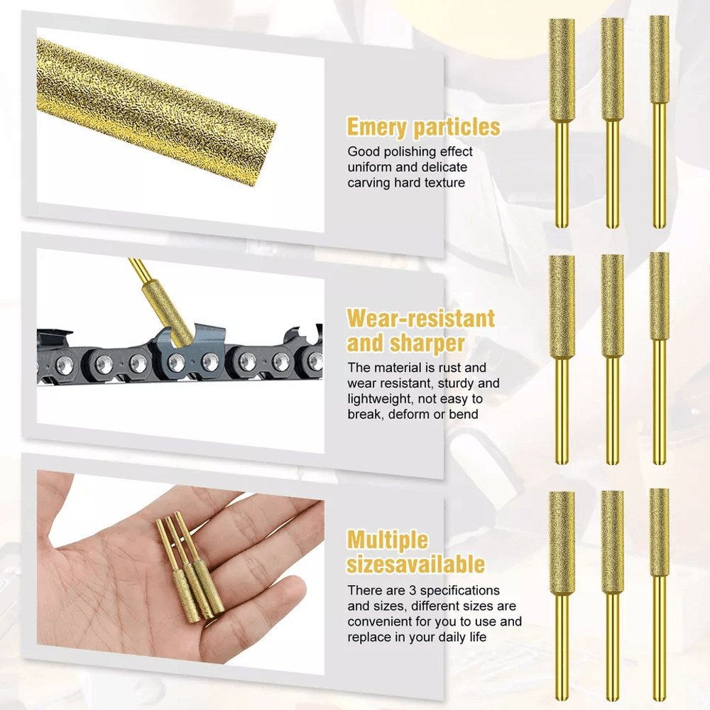 Chainsaw Sharpener Burr Grinding Stone File Set For Rotary Tool Power Drill Accessories For Chain S 2