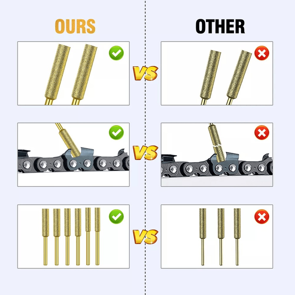 Chainsaw Sharpener Burr Grinding Stone File Set For Rotary Tool Power Drill Accessories For Chain S 4