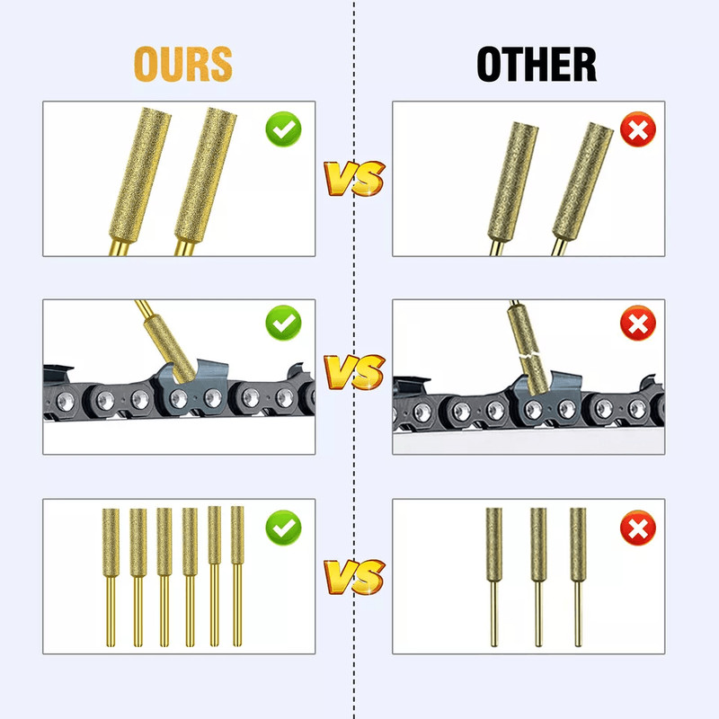 Chainsaw Sharpener Burr Grinding Stone File Set For Rotary Tool Power Drill Accessories For Chain S 4