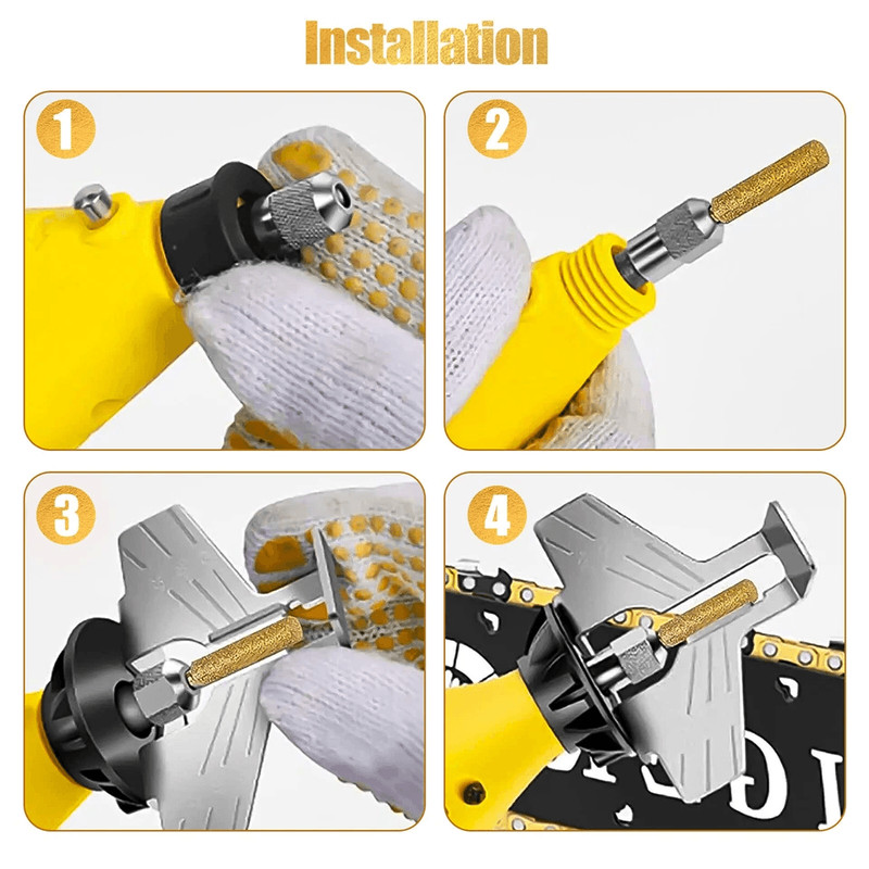 Chainsaw Sharpener Burr Grinding Stone File Set For Rotary Tool Power Drill Accessories For Chain S 3