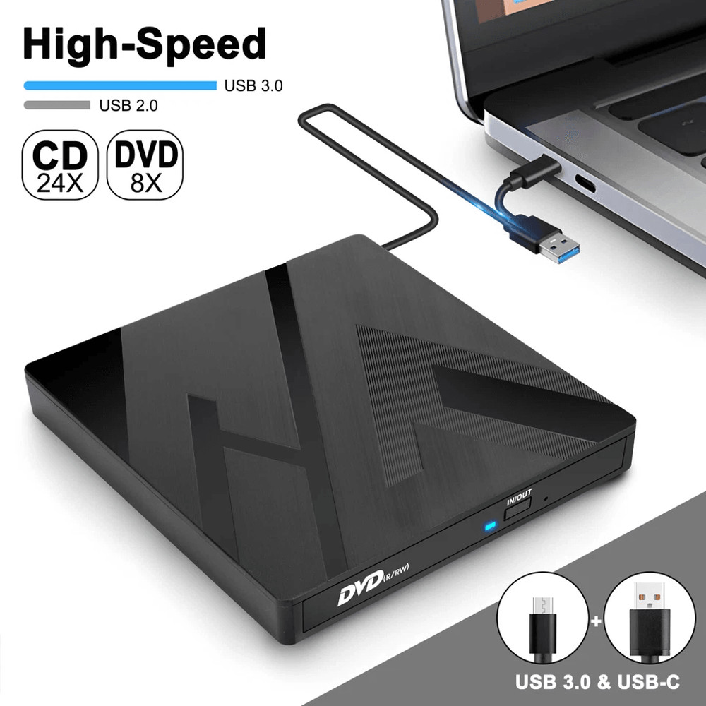 HighSpeed USB External CD DVD Burner Drive For WindowsMac Laptop Desktop Player 1