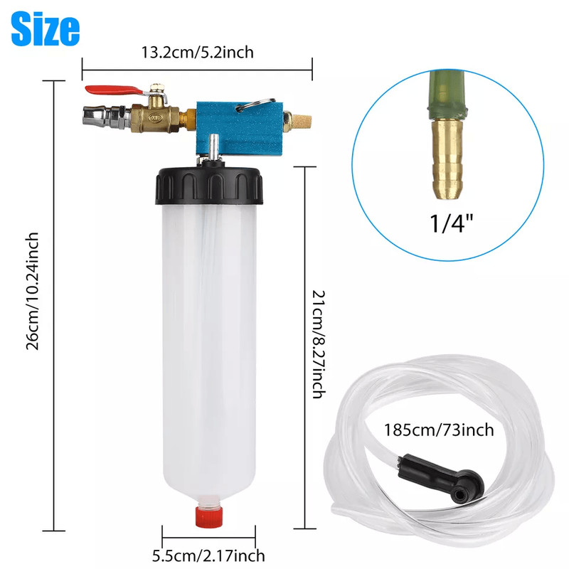Car Vehicle Vacuum Brake Bleeder Tank Fluid Oil Change Pump Tool Kit Pneumatic Extractor For Hydrau 6