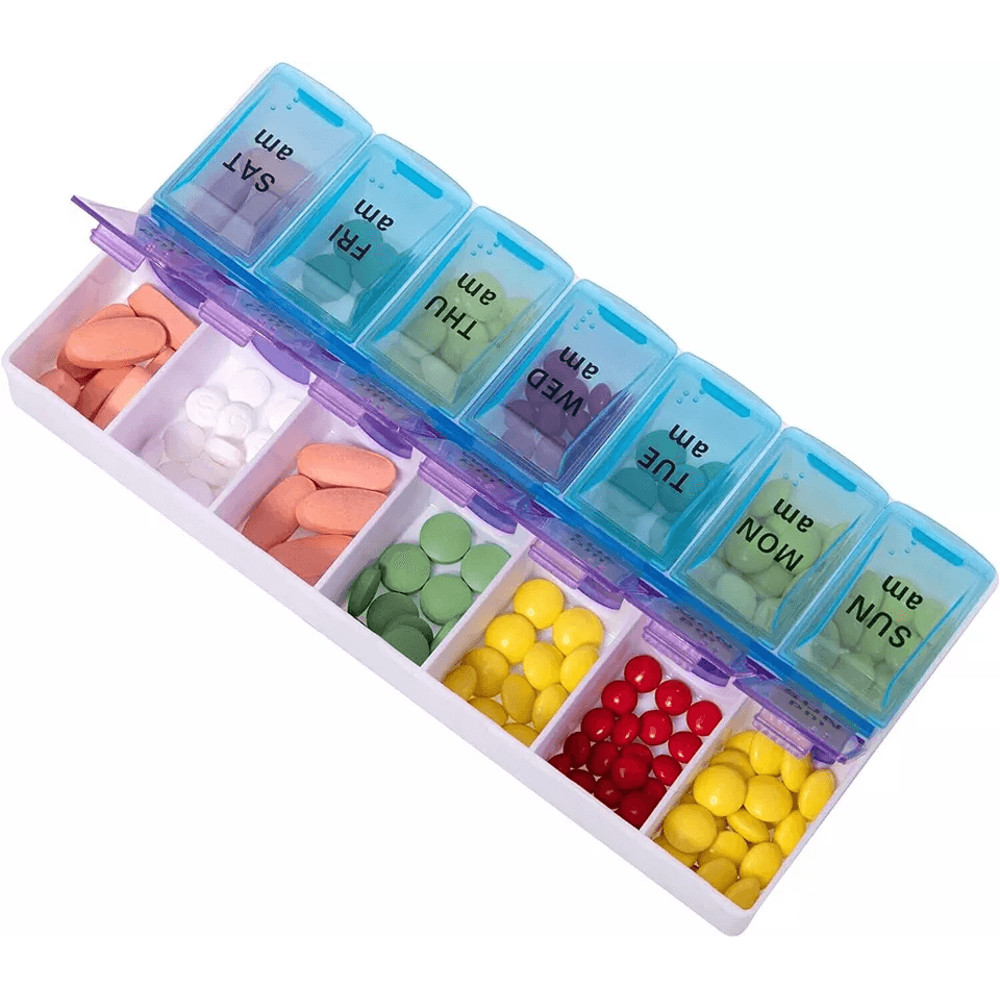 Weekly Pill Box Organizer Twice A Day Medicine Case 3