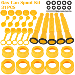 flexible gas can spout nozzle vent kit, universal replacement for plastic fuel cans with old style caps, leakproof