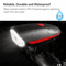 Super Bright USB LED Bike Light Rechargeable Headlight Taillight Set Waterproof Loud Horn 2