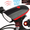 Super Bright USB LED Bike Light Rechargeable Headlight Taillight Set Waterproof Loud Horn 1