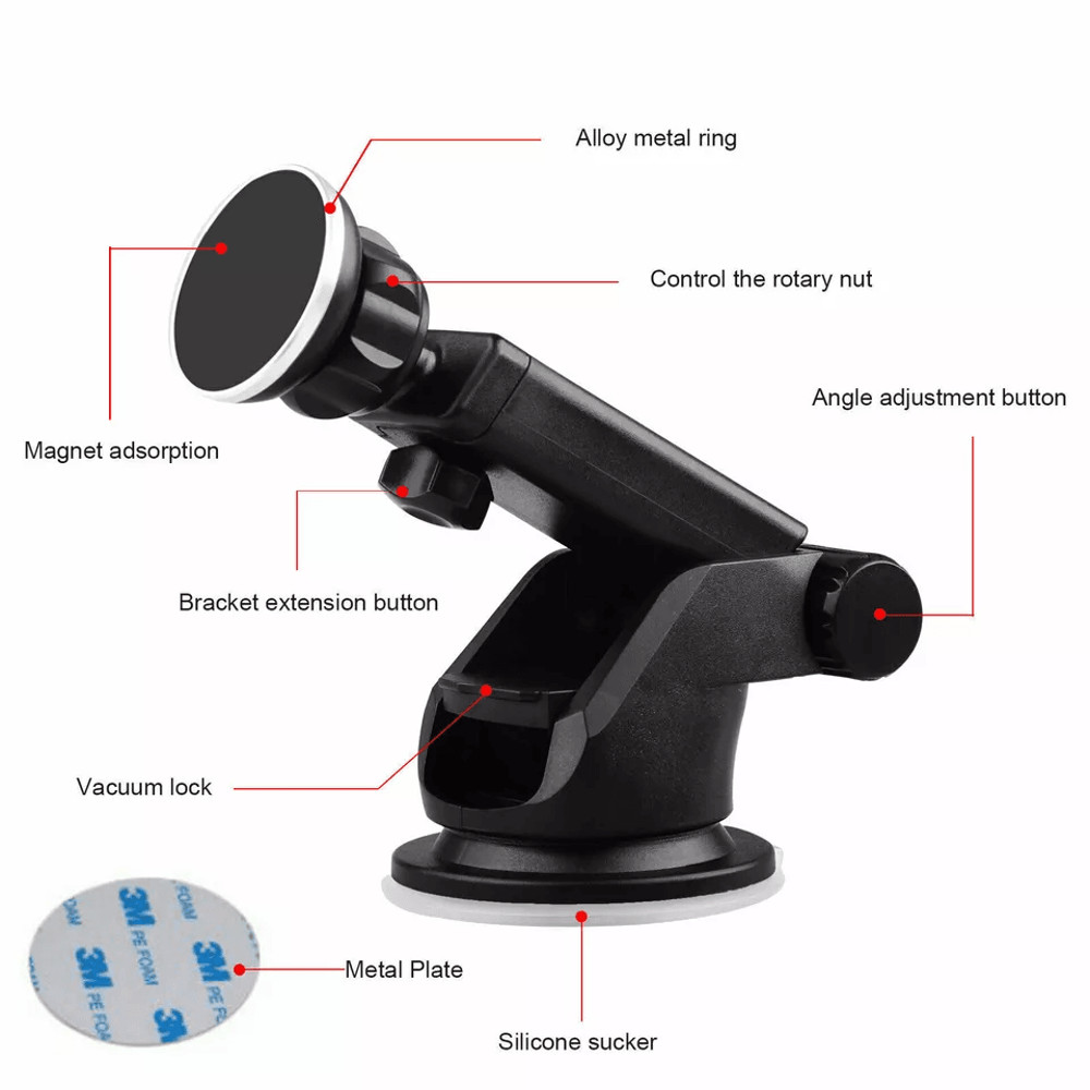 Universal Magnetic Car Mount Holder360 Adjustable Suction Stand For Windshield And Dashboard Compat 1