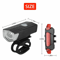 USB Rechargeable LED Bicycle Headlight Tail Light Set Cycling Lamp 3