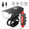 USB Rechargeable LED Bicycle Headlight Tail Light Set Cycling Lamp 0