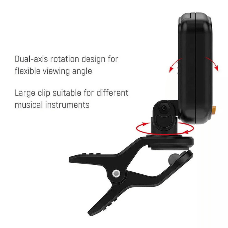 ClipOn LCD Digital Tuner For Guitar Bass Violin Ukulele AT01A Chromatic Vibration Tuner With Color  6