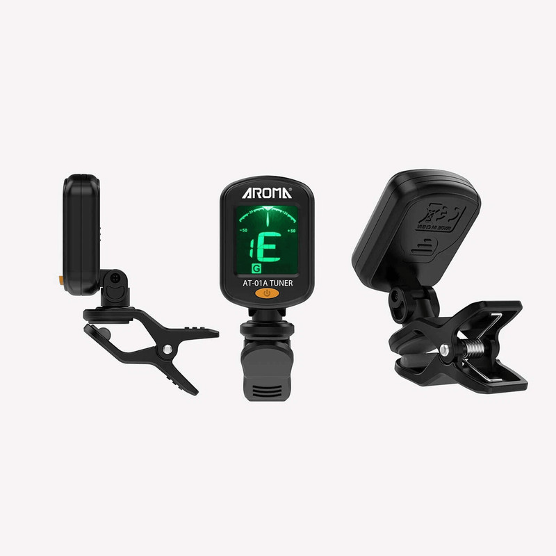 ClipOn LCD Digital Tuner For Guitar Bass Violin Ukulele AT01A Chromatic Vibration Tuner With Color  5