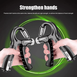 hand grip strength power trainer with adjustable resistance, gripper strengthener gym exerciser with built-in counter