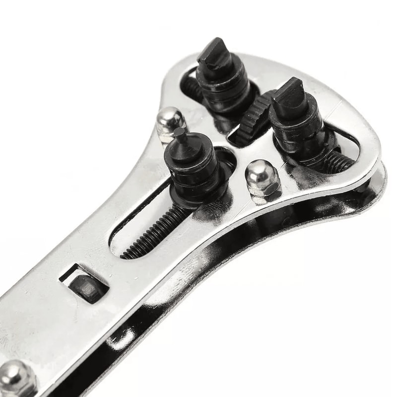 Heavy Duty Watch Case Opener Wrench Watch Band Back Cover Fixer Repair Tool Kit With Adjustable Bat 8