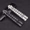 Black Metal Butterfly Knife Trainer Dull Tool For Practice Folding Stainless Steel Training Knife F 3
