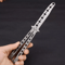 Black Metal Butterfly Knife Trainer Dull Tool For Practice Folding Stainless Steel Training Knife F 0