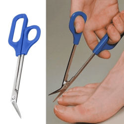 long handled toe nail scissors, easy grip toenail cutter & clippers for thick nails
