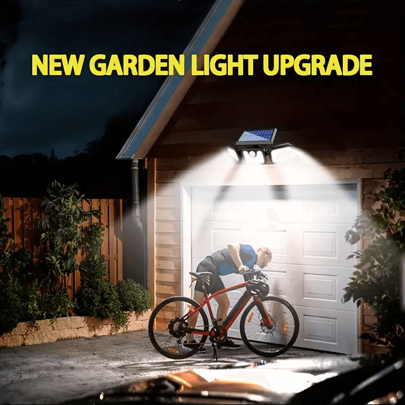 2 Pack LED Motion Sensor Solar Lights Outdoor IP65 Waterproof Security Lamps With 3 Modes 270 Wide 4