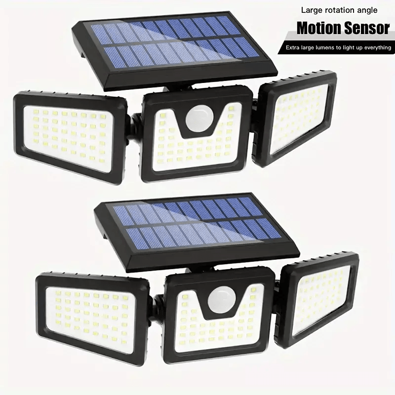 2 Pack LED Motion Sensor Solar Lights Outdoor IP65 Waterproof Security Lamps With 3 Modes 270 Wide 0