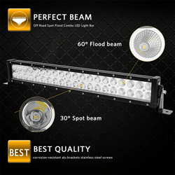 22" inch 1200w led light bar dual row spot flood combo beam lamp for 4wd truck suv atv off-road work driving lights