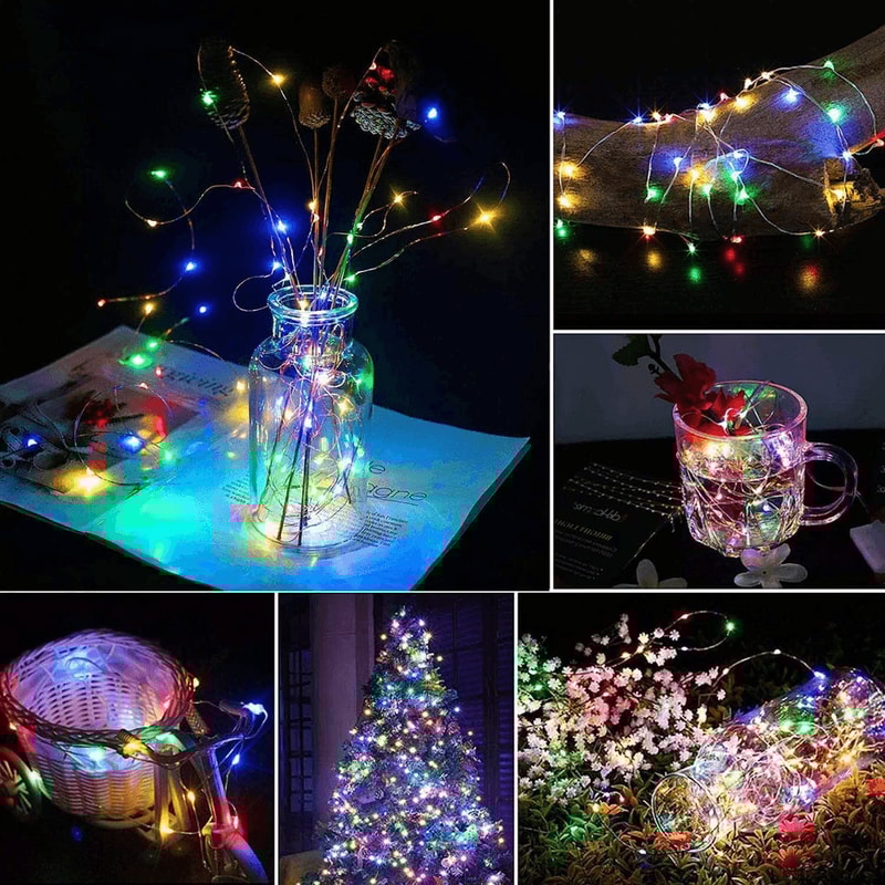 LED Outdoor Solar Fairy String Lights Copper Wire Waterproof Garden Lights 3