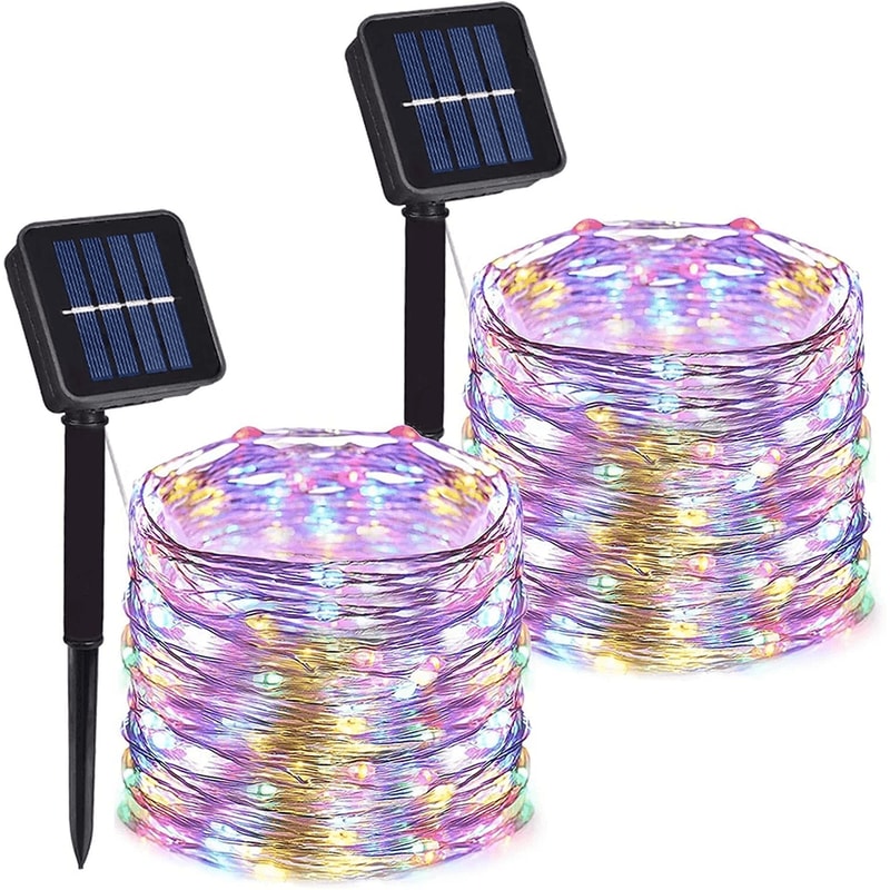 LED Outdoor Solar Fairy String Lights Copper Wire Waterproof Garden Lights 0