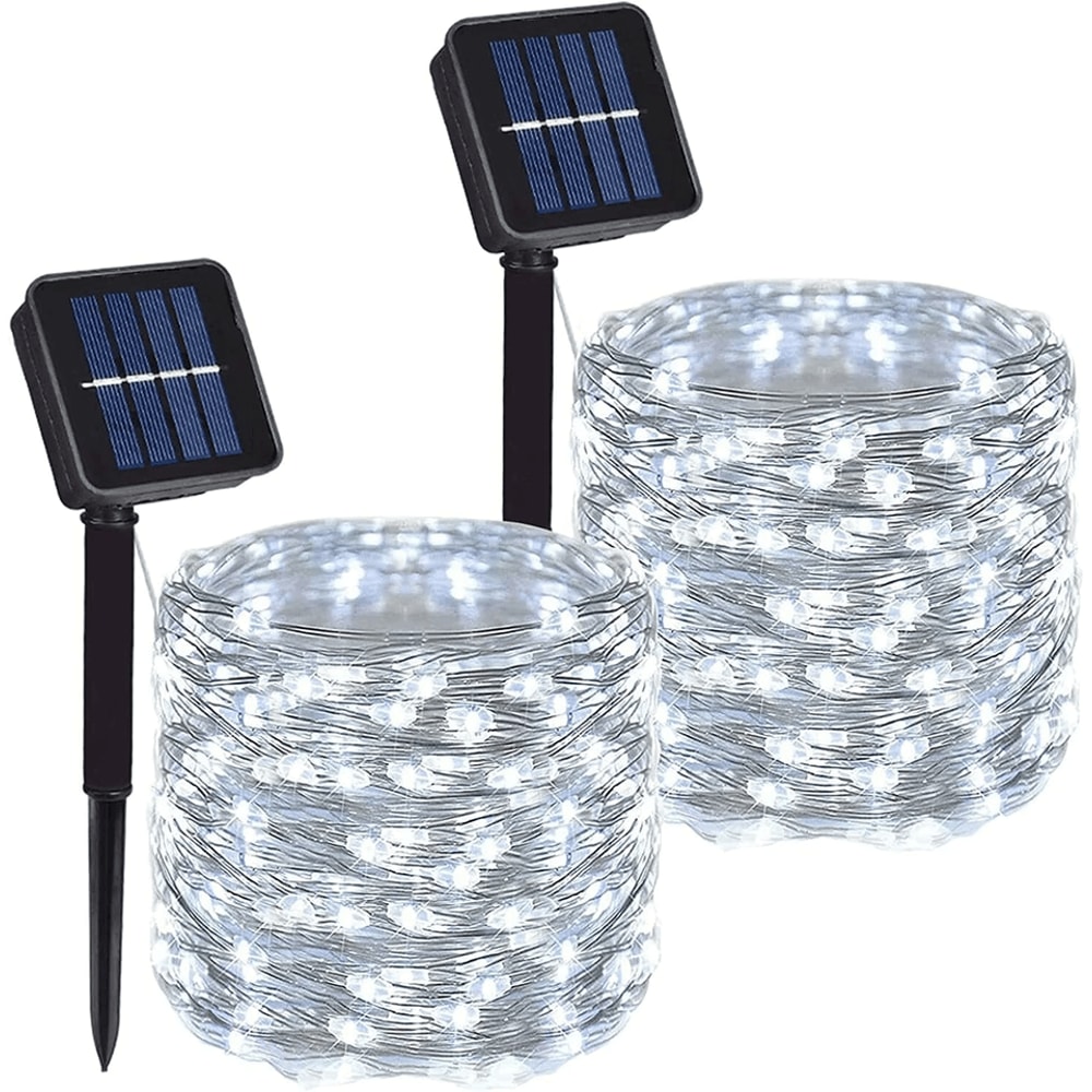 LED Outdoor Solar Fairy String Lights Copper Wire Waterproof Garden Lights 5