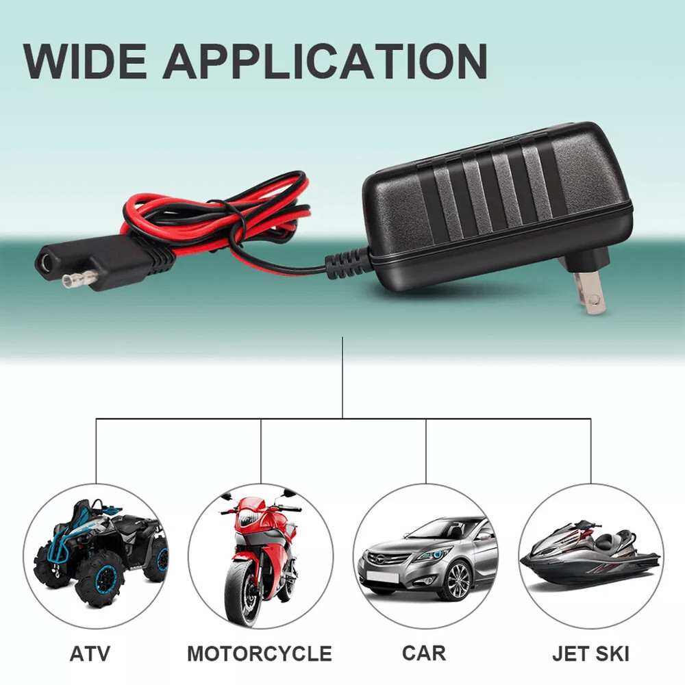Trickle Battery Charger Maintainer For Car Motorcycle RV ATV 1