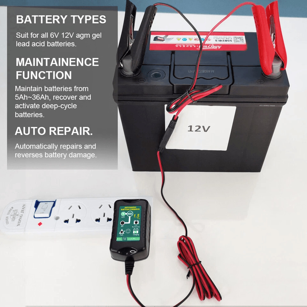 Trickle Battery Charger Maintainer For Car Motorcycle RV ATV 2
