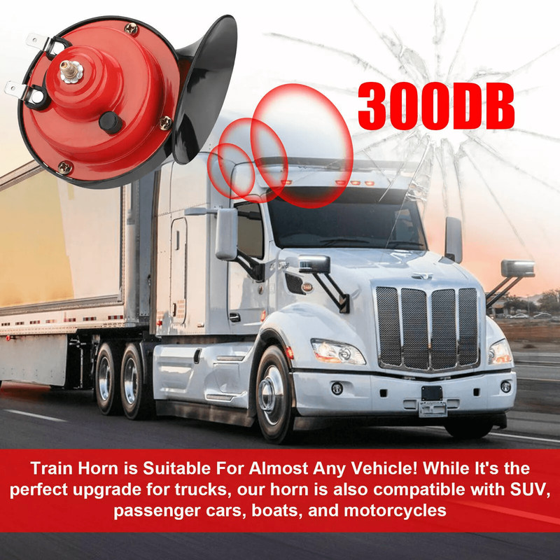 300DB Super Train Horn For Trucks SUV Car Boat Motorcycle 12V Compact Loud Snail Horn Kit Universa 5