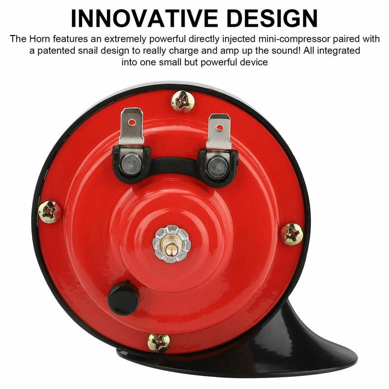 300DB Super Train Horn For Trucks SUV Car Boat Motorcycle 12V Compact Loud Snail Horn Kit Universa 1