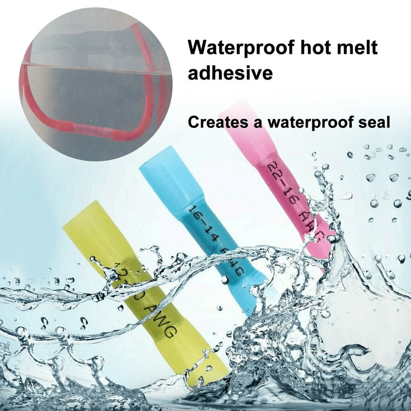 Heat Shrink Butt Wire Splice Connectors Seal Crimp Terminals Assorted Waterproof Electrical Crimp K 6